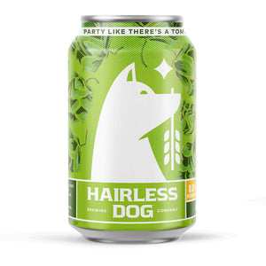 Photo of one can of Hairless Dog Brewing Non Alcoholic IPA